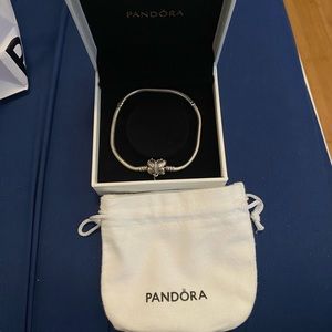 Pandora bracelet with butterfly clasp 8.3 inches